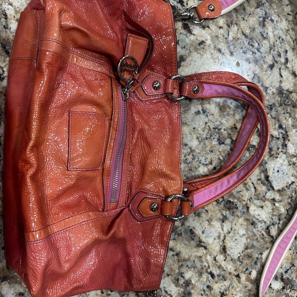 Coach Handbags - Coach Orange and Pink Shoulder Bag